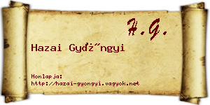 Hazai Gyöngyi névjegykártya